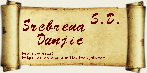 Srebrena Dunjić vizit kartica